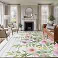 thumbnail image 1 of Colorful Flowers Area Rug 8x10 Washable Rug Non Slip Spring Leaves Floral Botanical Wood Grain Large Area Rug Soft Stainresistant Indoor Floor Carpet for Living Room Bedroom Home Office Dining Room, 1 of 8