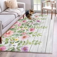 thumbnail image 1 of Colorful Flowers Area Rugs 3'x5', Washable Small Throw Rugs for Living Room Bedroom, Spring Leaves Floral Botanical Wood Grain Indoor Outdoor Rug Non-Slip Low Pile Carpet Runner Reversible Floor Mats, 1 of 8