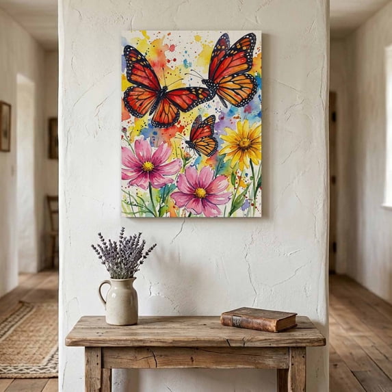 Colorful Flowers Canvas Wall Art for Living Room Bedroom Bathroom