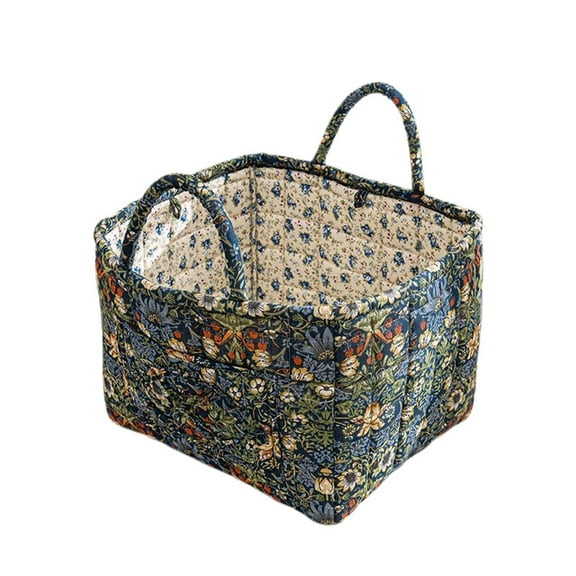 Colorful Flowers Fabric Storage Baskets,Decorative Rectangular Fabric Storage Bin With Handles for Home, Funny Laundry Hamper Clothes Storage Bucket Toy Organizer For Bathroom/Laundry/Bedroom