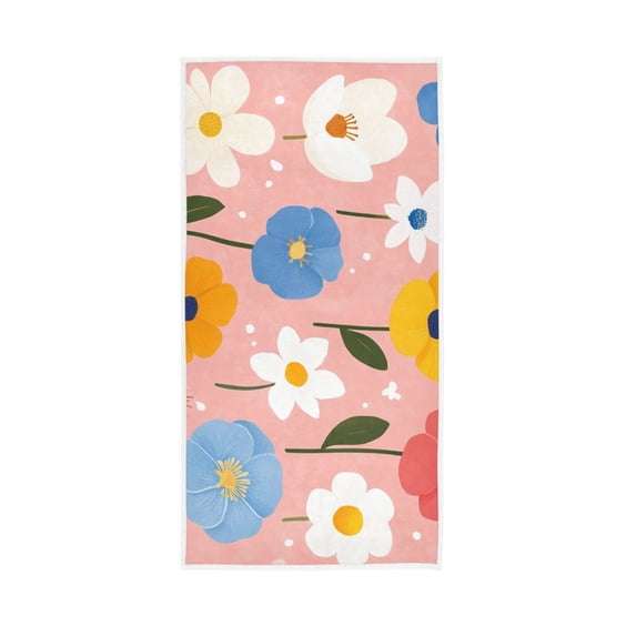 Colorful Flowers Face Towel Absorbent Hand Towels Bath Sport Gym