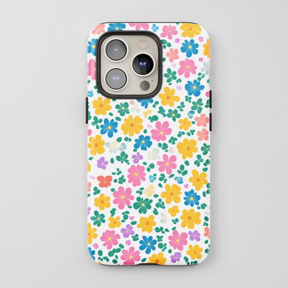 Colorful Flowers For All iPhone Series Protective Phone Case Vibrant Design Multi-color