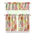 thumbnail image 1 of Colorful Flowers Kitchen Curtain Valance 3 Piece Set Short Curtain Sink Window Decor 36 Inch Small Window Treatment Tier 27.5x36 Length, 1 of 4