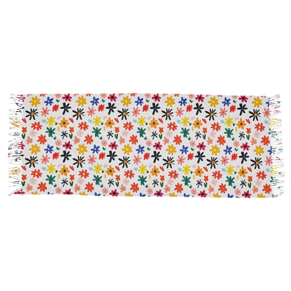 Colorful Flowers Pattern Women's Cold Weather Scarves Lightweight Warm Fashion Scarves, Breathable 86.6''x30.7''