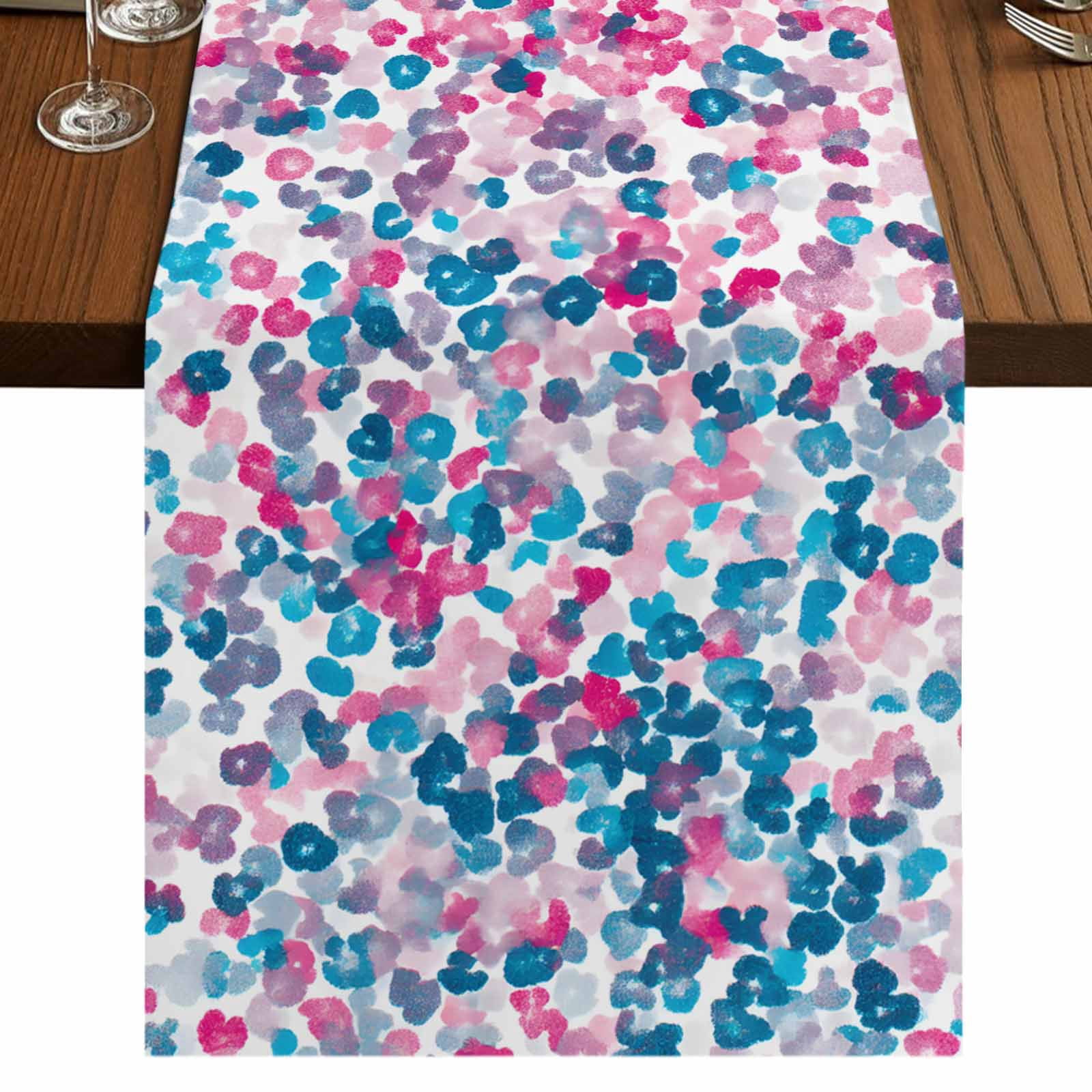 Colorful Flowers Petal 60 Inch Table Runner, Pastoral Spring ...