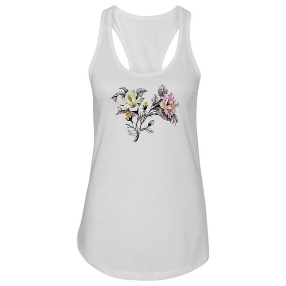 Colorful Flowers Racerback Tank Women -Image by Shutterstock, Female Medium