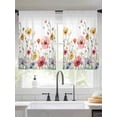 thumbnail image 1 of Colorful Flowers Sheer Curtains for Living Room Bedroom Spring Botanical Watercolor Wildflowers Sheer Curtains 54 Inch Long 2 Panels Set Light Filtering Curtain Window Treatments Drapes, 1 of 6