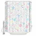 thumbnail image 1 of Colorful Flowers Shower Curtains for Bathroom Waterproof Fabric Bath Curtains Decor Bath Tub Curtain Polka Dots Spring Minimalism Art Decorative Shower Curtain Sets with 12 Hooks, 72x72 Inch, 1 of 6