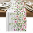 thumbnail image 1 of Colorful Flowers Table Runner - 48 Inch Long, Kitchen Dining Table Runner Dresser Scarves, Spring Leaves Floral Botanical Wood Grain Farmhouse Decor for Coffee Tables Wedding Party Banquet, 1 of 8