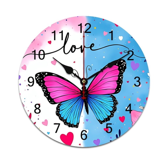 Colorful Flowers Word Saying Big Wall Clock Home Decor Art Watch Living Room Gift