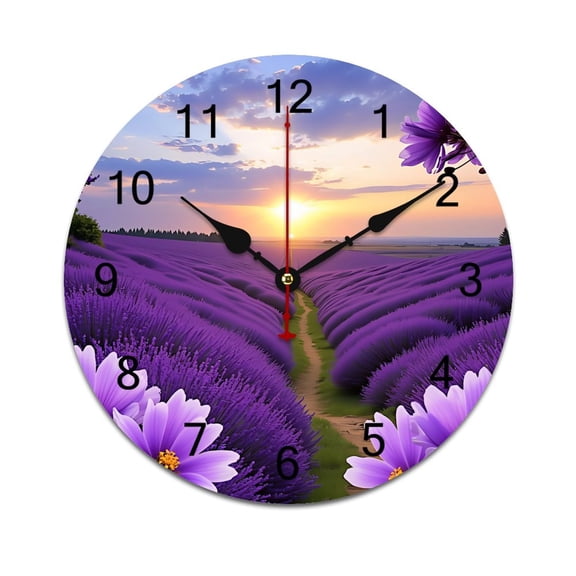 Colorful Flowers Word Saying Big Wall Clock Home Decor Art Watch Living Room Gift