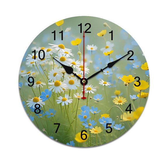 Colorful Flowers Word Saying Big Wall Clock Home Decor Art Watch Living Room Gift