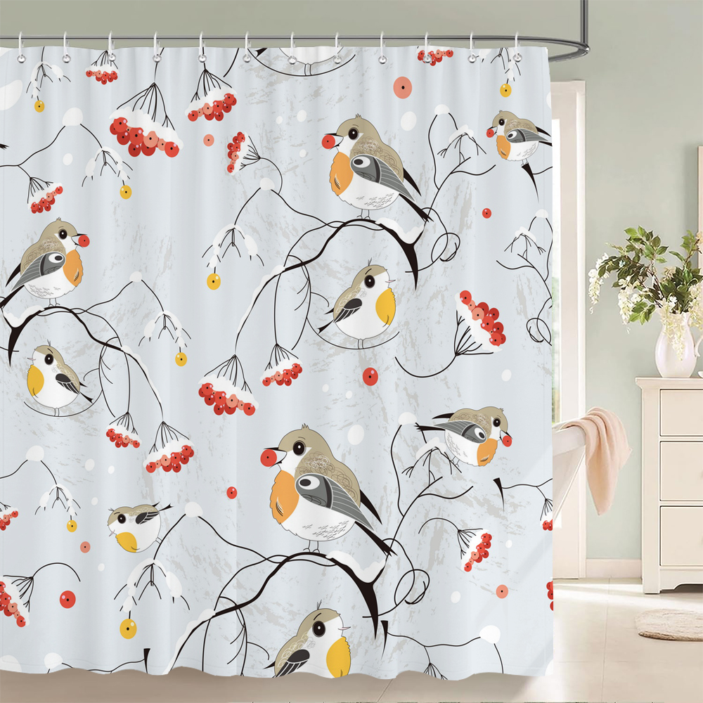 Colorful Flowers s Plants Shower Curtains Waterproof Bathroom Curtains ...