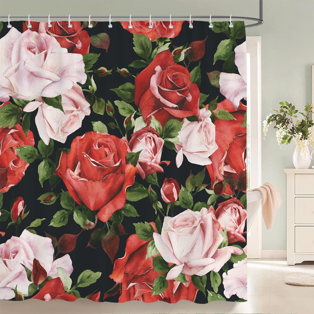 Colorful Flowers s Plants Shower Curtains Waterproof Bathroom Curtains ...