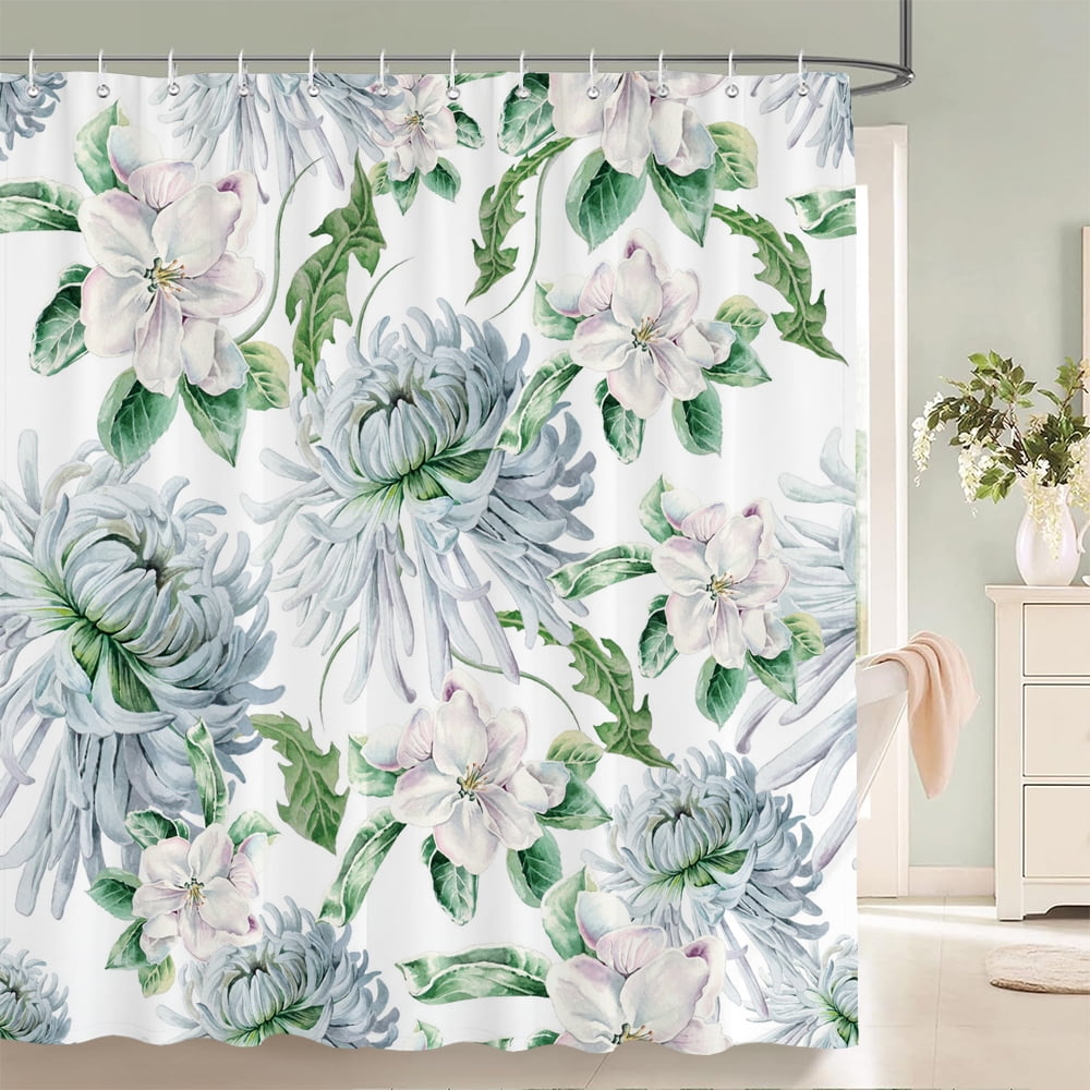 Colorful Flowers s Plants Shower Curtains Waterproof Bathroom Curtains ...