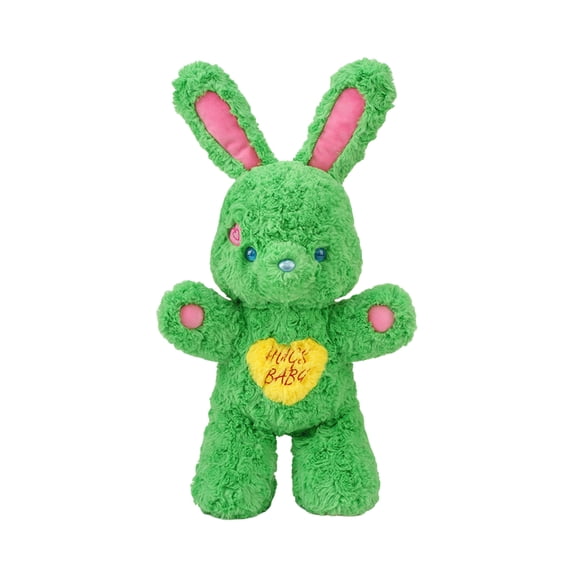 Colorful Fluffy Bear and Rabbit Plush Toy Set Soft Stuffed Animals with Heart Accents Cute Cuddle Toys for Kids Girls Boys Bedroom Decor Birthday Gift