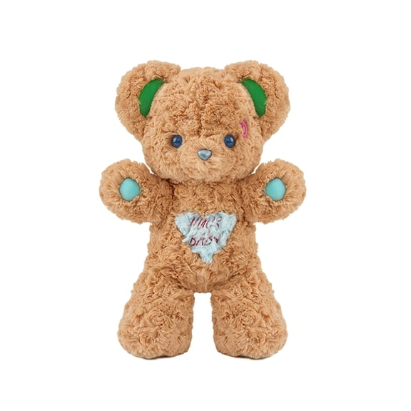 Colorful Fluffy Bear and Rabbit Plush Toy Set Soft Stuffed Animals with Heart Accents Cute Cuddle Toys for Kids Girls Boys Bedroom Decor Birthday Gift