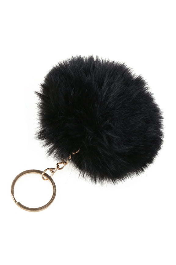 Colorful Fluffy Furry Pom Pom Keychain Soft Faux Fur Puff Hair Ball Car Keyring Women Bag Backpack Pendant Charm Jewelry
