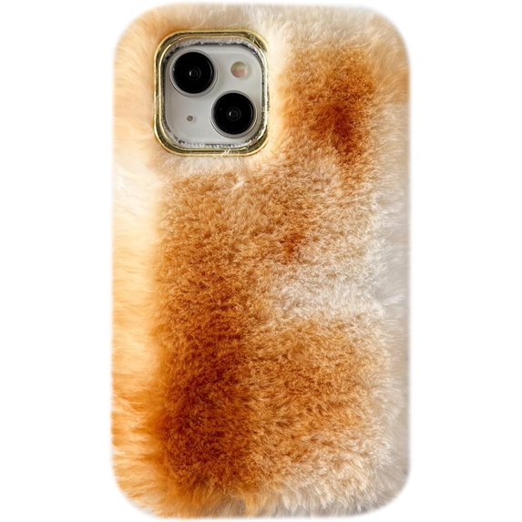 Colorful Fluffy Fuzzy Furry Warm Plush Compatible with iPhone Case (Pink,iPhone 13)