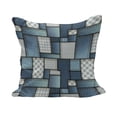 thumbnail image 1 of Colorful Fluffy Throw Pillow Cushion Cover, Denim Motif Background with Several Sewing Simplistic Abstract Design, Decorative Square Accent Pillow Case, 28" x 28", Pale Blue Blue, by Ambesonne, 1 of 5