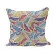 thumbnail image 1 of Colorful Fluffy Throw Pillow Cushion Cover, Different Vane Feather Types on a Square Shape Striped Backdrop Print, Decorative Square Accent Pillow Case, 28" x 28", Multicolor, by Ambesonne, 1 of 5