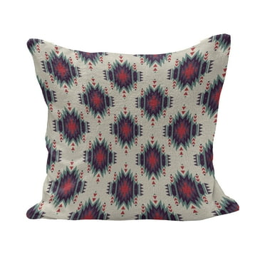 Colorful Fluffy Throw Pillow Cushion Cover, Colorful Prehistoric Folkloric Motif Ornate First Nation, Decorative Square Accent Pillow Case, 28" x 28", Multicolor, by Ambesonne