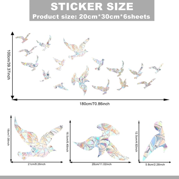 Colorful Flying Bird Electrostatic Glass Sticker