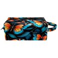 Colorful Flying Butterfly Prints Microfiber Leather Makeup Bag Pouch
