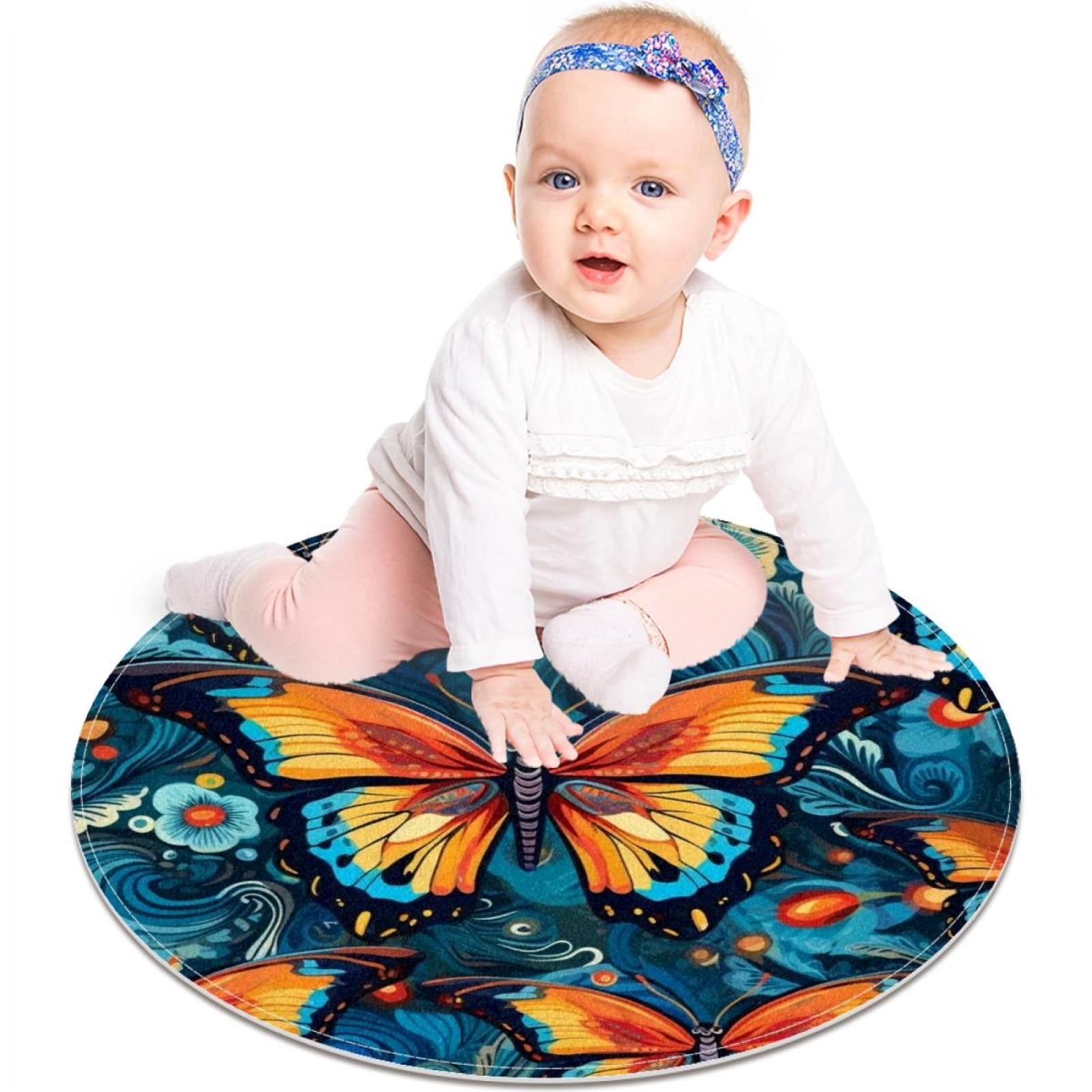 Naturestep Rug Butterfly Colorful Flying Butterfly Prints Small Area Rugs Bathroom Rugs, Non ...