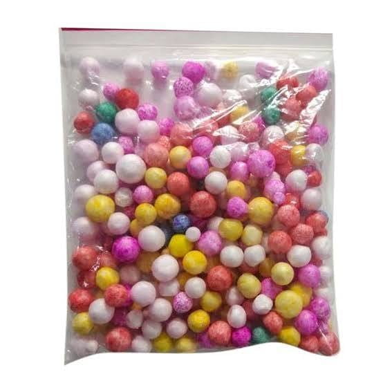 Colorful Foam Craft Balls Pack of 2, Lightweight Decorative Beads for DIY Crafts, Slime Making, School Projects and Party Decorations