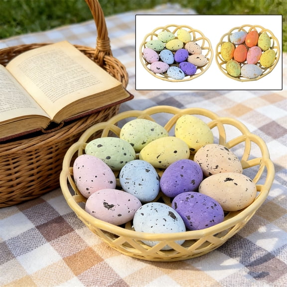 Colorful Foam Easter Eggs for DIY Crafting, Simulation Bright Eggs Decoration for Easter Egg Hunt, Surprise Gifts and Festive Centerpiece, Lightweight & Reusable, Topliu