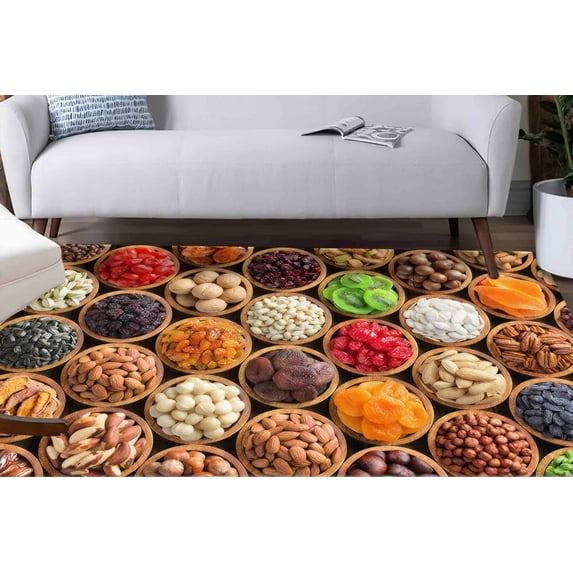 Colorful Foods Rugs, Spices Rugs, Foods Rugs, Modern Rug, Personalized Gift, Popular Rug, Kitchen Rug, Home Decor Rug, Non Slip Rug, 2.6'x5' - 80x150 cm