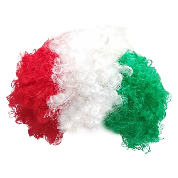 Colorful Football Fan Wig, Vibrant Clown Hair Piece for Sports Events and Parties, Fun Spirit Headwear for Performances and Stadium Games, Stretchable One-Size Fits Most, Multi-Color