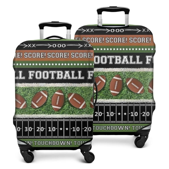 Colorful Football Field and Balls Pattern Luggage Cover Fashion Suitcase Cover Baggage Covers Fit 25-28 Inch Luggage (Go Travel)