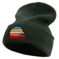 thumbnail image 1 of Colorful Football Helmet Embroidered 12 Inch Long Knitted Beanie - Olive OSFM, 1 of 5