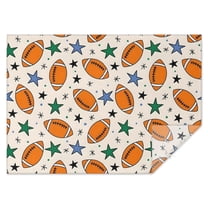 Colorful Footballs and Stars Pattern Rectangle Tablecloth 60"x84",Waterproof Polyester Rectangle Table Cloth, Wipeable Spillproof Polyester Tablecloth for Dining, Camping, Indoor and Outdoor