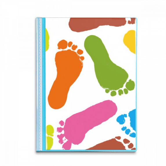 Colorful Footprint Modern Style Fashion Poster Book Sheet Protectors Portfolio Binder Folder