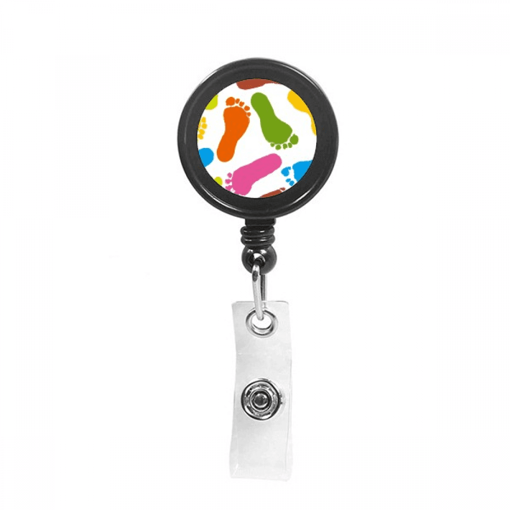 Colorful Footprint Modern Style Fashion Poster Retractable Keychain Badge Holder ID Badge
