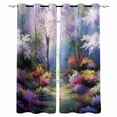 thumbnail image 1 of Colorful Forests Blackout Curtains for Bedroom, Spring Oil Painting Flower Nature Landscape Thermal Insulated Kitchen Drapes with Grommets, Light Blocking Window Treatment, 2 Panels 52" x 72", 1 of 7