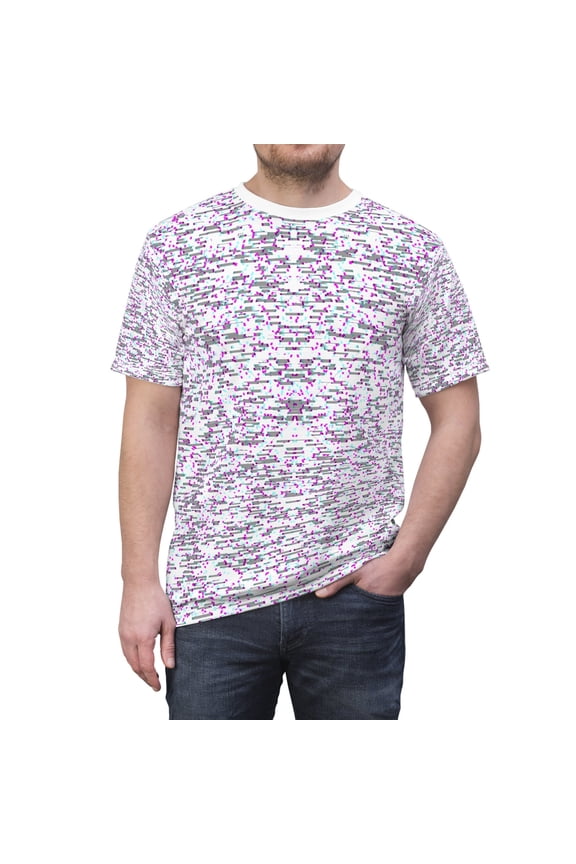 Colorful Fragmented Glitch "All Over Print" Unisex Cut & Sew T-Shirt