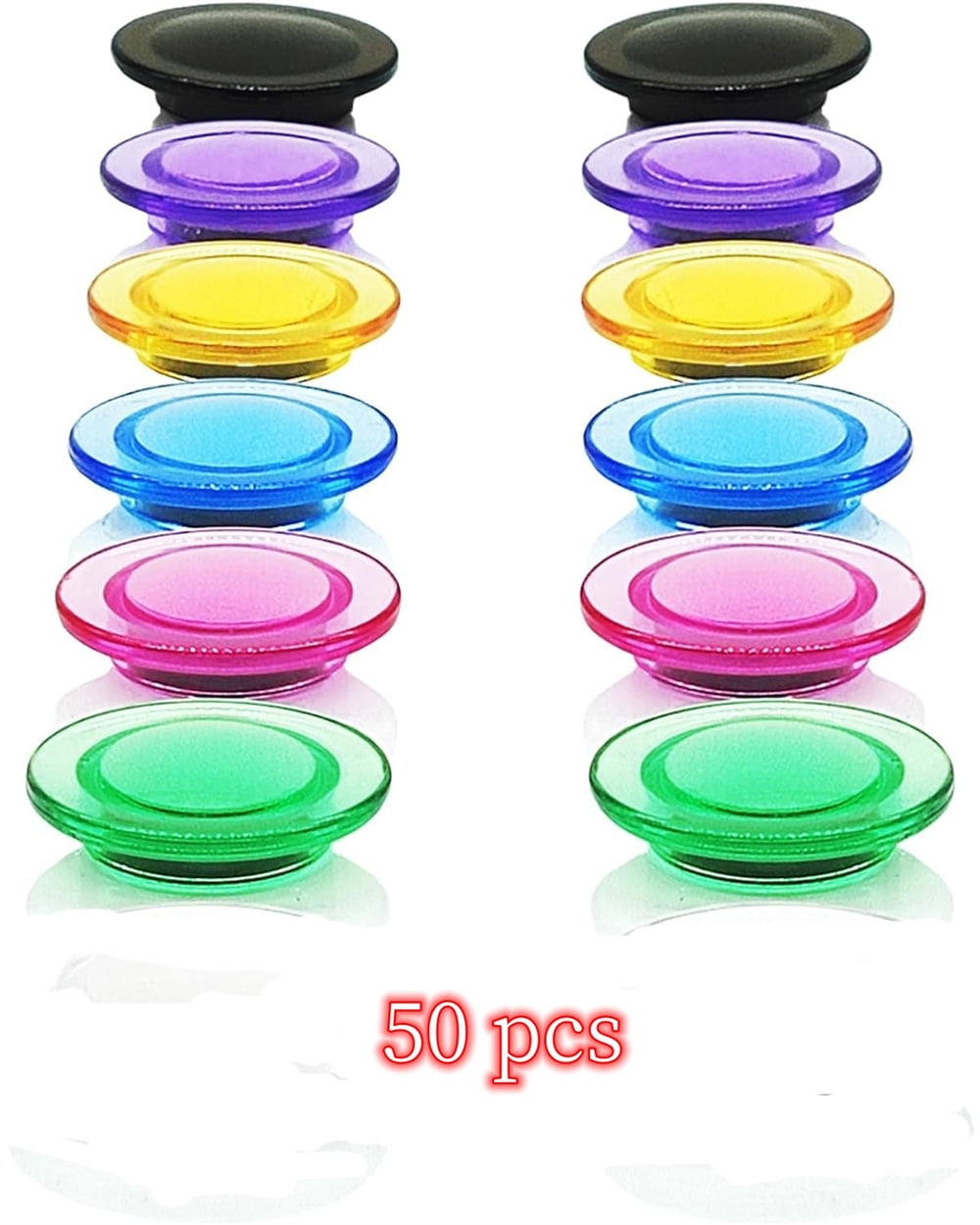 Colorful Fridge Magnets,Transparent Decorative Magnets for Whiteboard and Locker,Round Magnets for Office and Classroom,Cute Refrigerator Magnets,50 Pcs