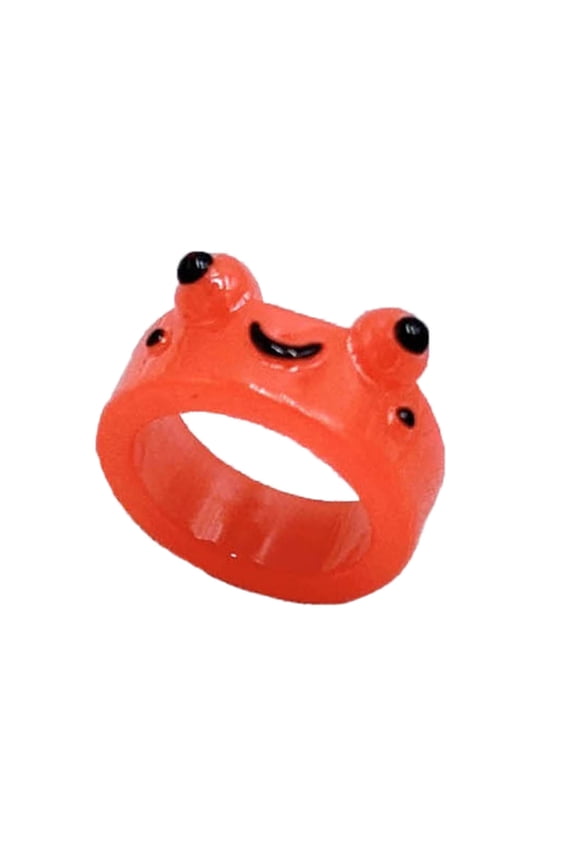 Colorful Frogs for Women Cute Funny Cartoon Aesthetic Glow Rings Jewelry Gift