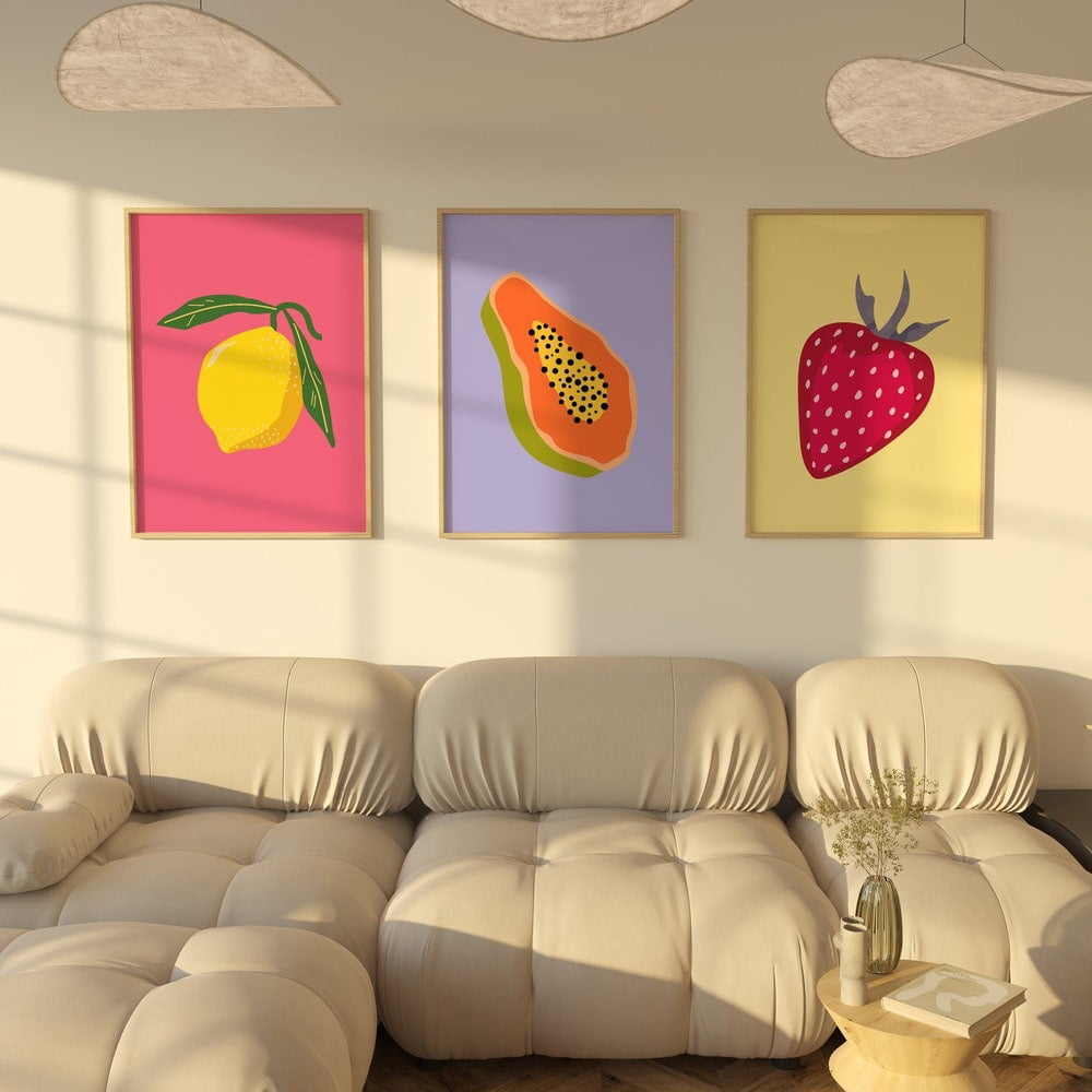 Colorful Fruit Kitchen Art Prints, Set 3 Unframed Paper Print 8x12 ...