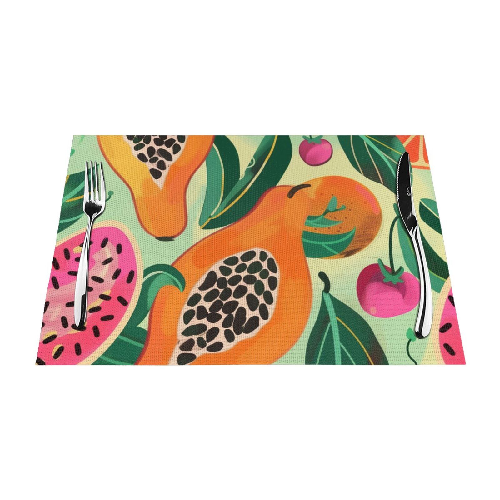 Colorful Fruit and Leaf Design mat, heatresistant dining table mat