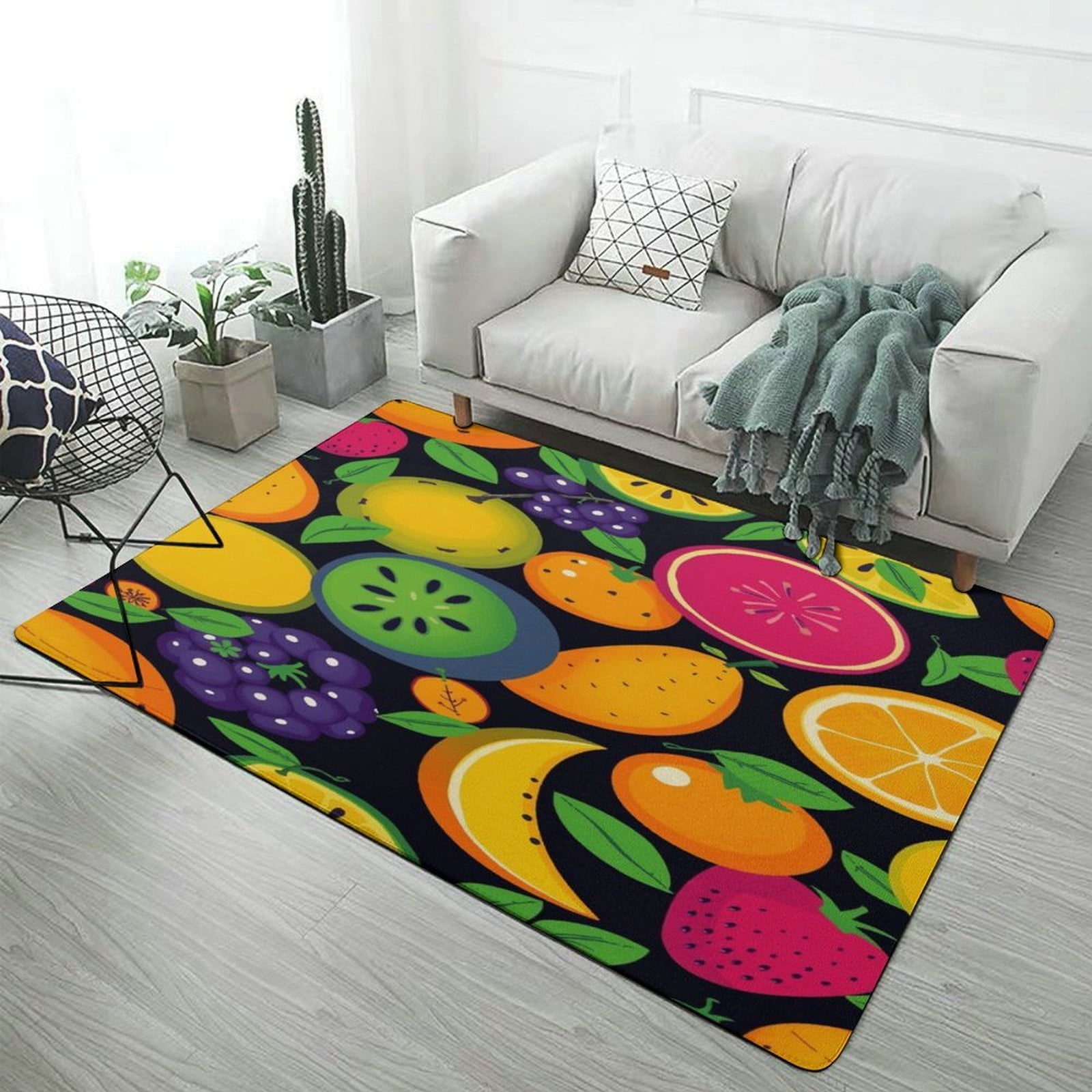 Colorful Fruit Pattern Light Luxury Home Carpets Living Room Ration ...