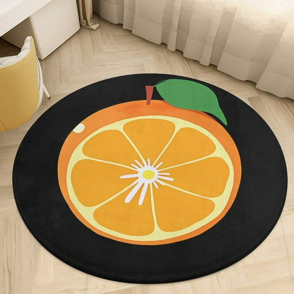 Colorful Fruit Pattern Round Area Rugs for Bedroom Living Room, 3FT Soft Indoor Circle Carpets, Carpet Home Decor Floor Mat