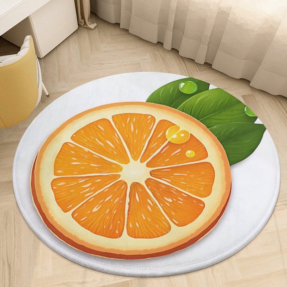 Colorful Fruit Pattern Round Area Rugs for Bedroom Living Room, 3FT Soft Indoor Circle Carpets, Carpet Home Decor Floor Mat