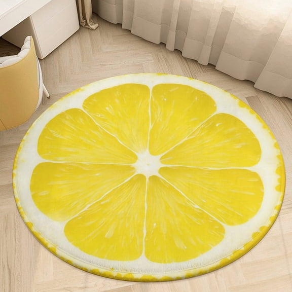 Colorful Fruit Pattern Round Area Rugs for Bedroom Living Room, 3FT Soft Indoor Circle Carpets, Carpet Home Decor Floor Mat