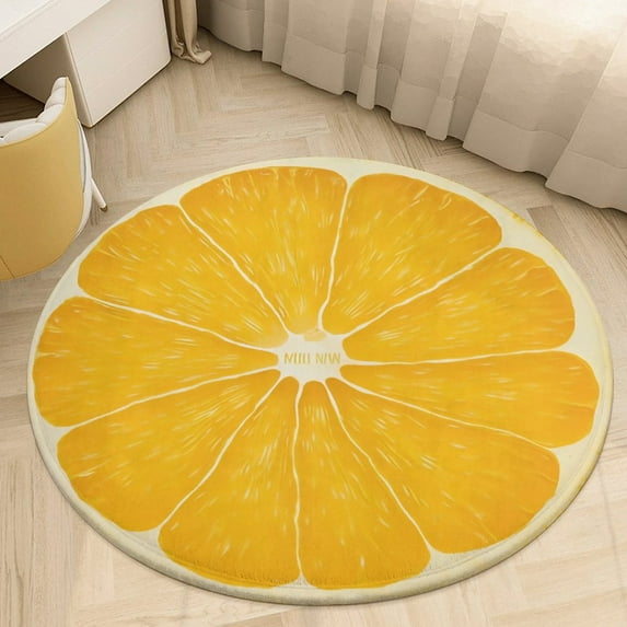 Colorful Fruit Pattern Round Area Rugs for Bedroom Living Room, 5FT Soft Indoor Circle Carpets, Carpet Home Decor Floor Mat