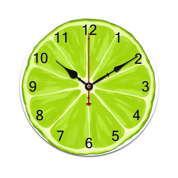 Colorful Fruit Pattern Word Saying Big Wall Clock Home Decor Art Watch Living Room Gift